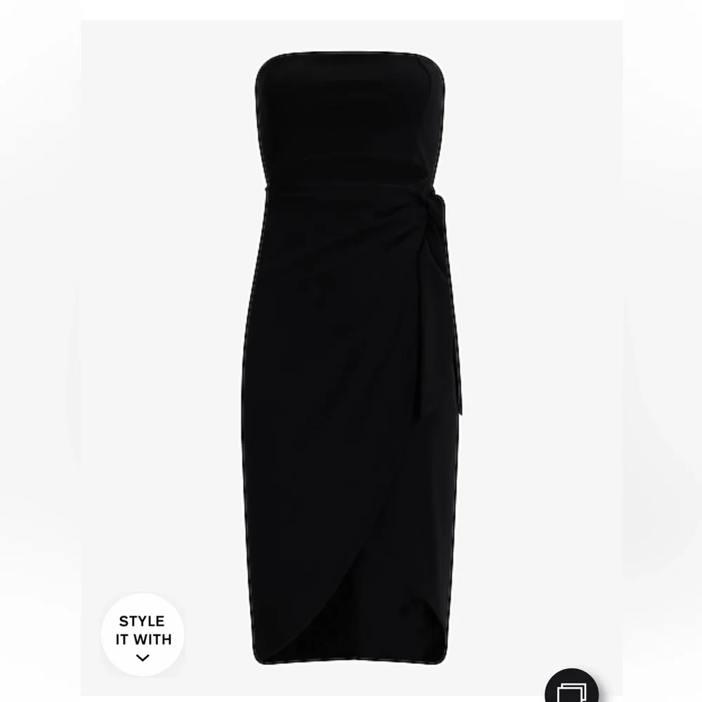 Express Strapless Cutout Tie Wrap Midi Sheath Dress - Picture 3 of 3